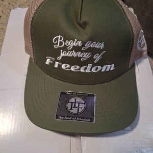 Green and Tan Freedom Trucker Hat